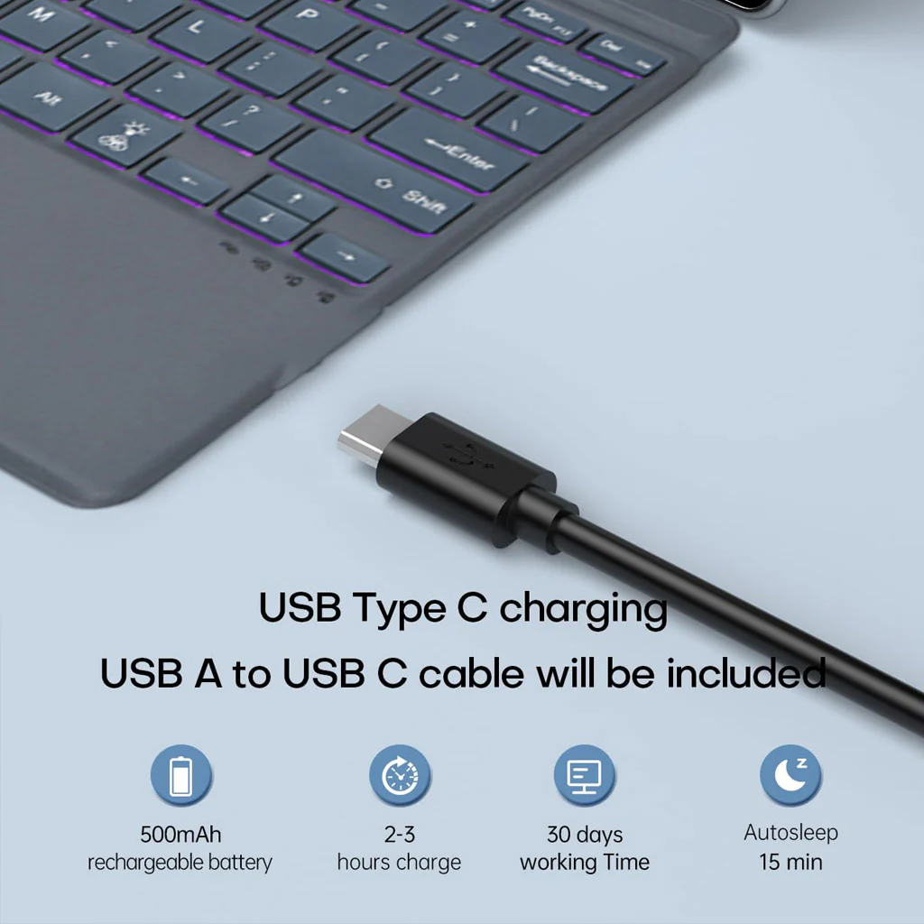 TECPHILE - 2098D Wireless Keyboard for Surface Pro 11/10/X/9/8 - Image 8