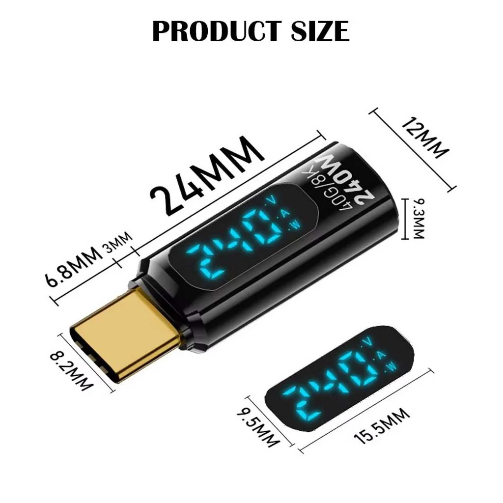 TECPHILE- 240W Type C to Type C Adapter with LED Display - Image 8