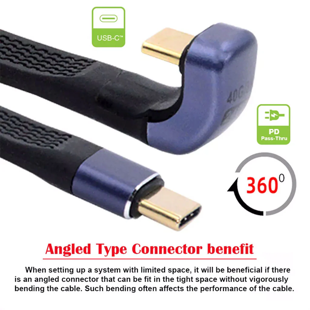 TECPHILE 240W U-Shape Type-C to Type-C Extension Cable - Image 4