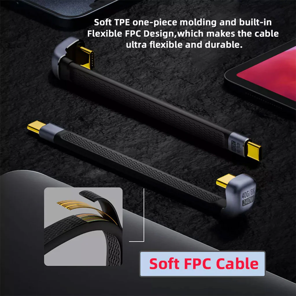 TECPHILE 240W U-Shape Type-C to Type-C Extension Cable - Image 7