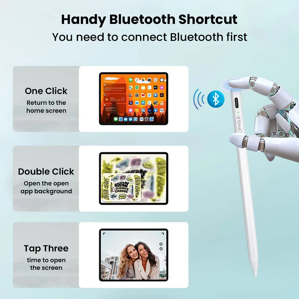 TECPHILE 314A Bluetooth iPad Pencil for 2018 2025 Models - Image 9