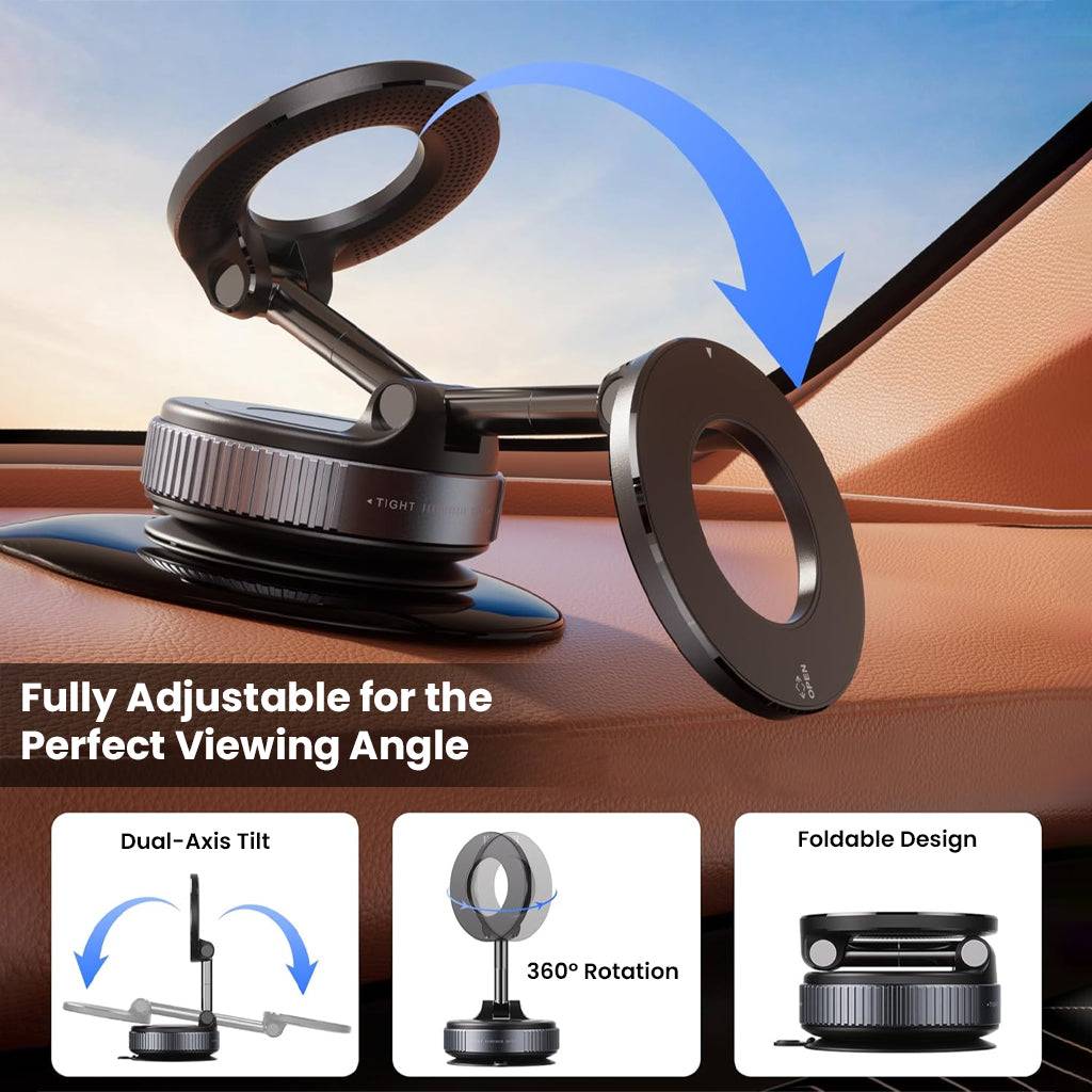 TECPHILE – 360° Adjustable Magnetic Mobile Phone Holder for Car - Image 2