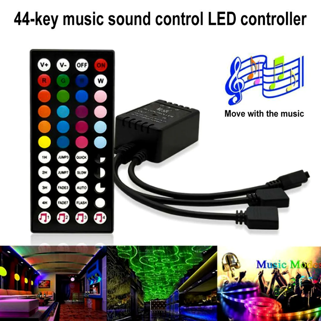 TECPHILE - 4 Pin RGB LED Strip Light IR Music Controller - Image 2