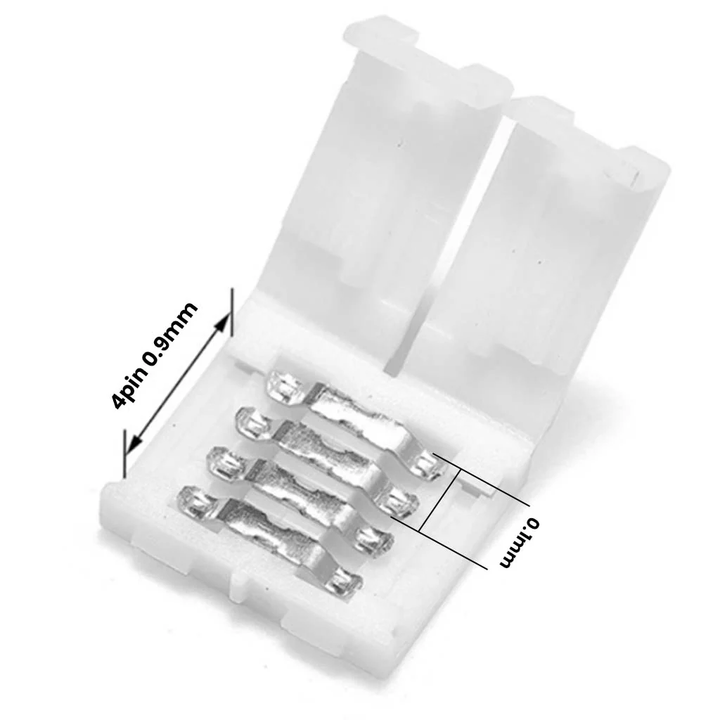 TECPHILE 4 Pin LED Strip Light 10mm Solderless Connector - Image 3
