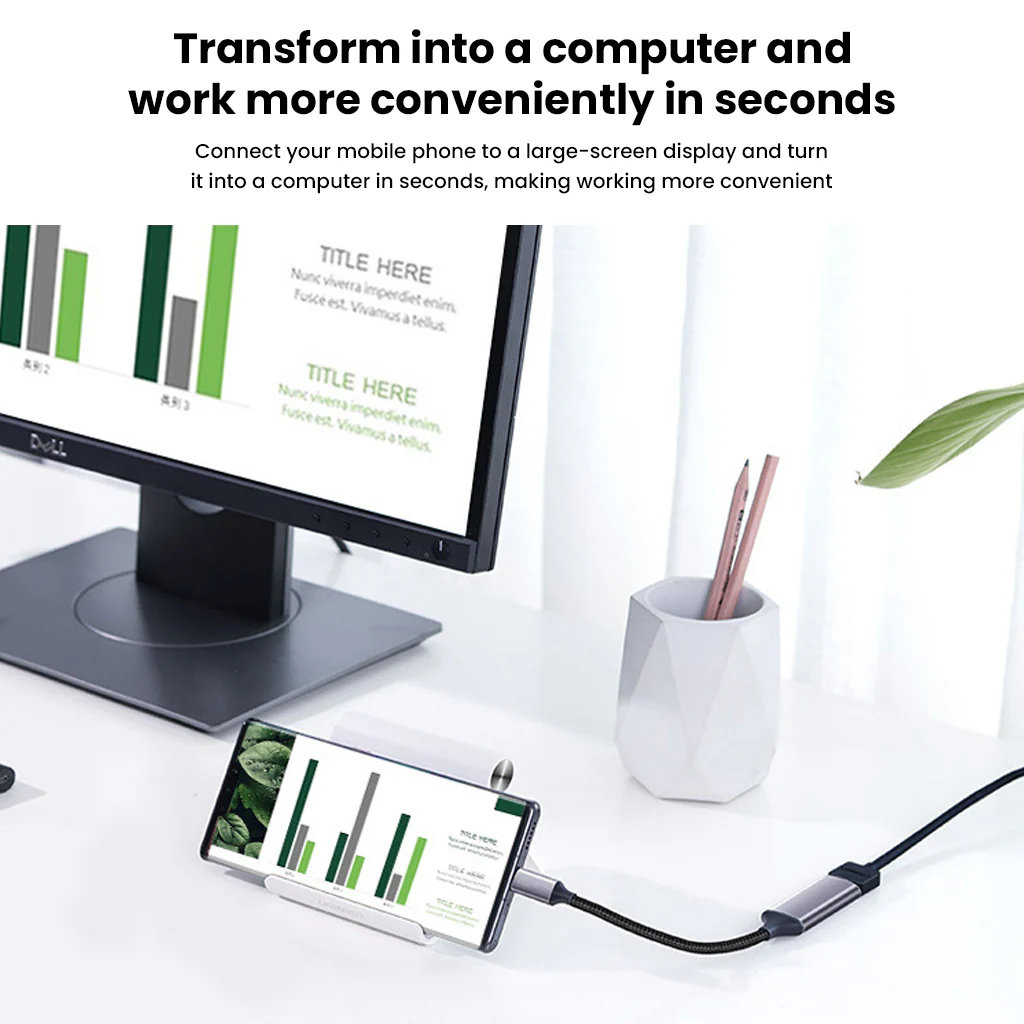TECPHILE 4K@60hz Type-C toÂ HDMI Portable Converter - Image 3