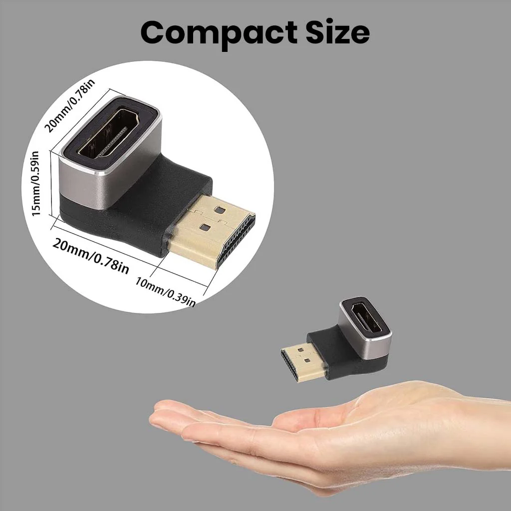 TECPHILE - 4K HDMI Male to HDMI Female 90° Right Angle Adapter - Image 5