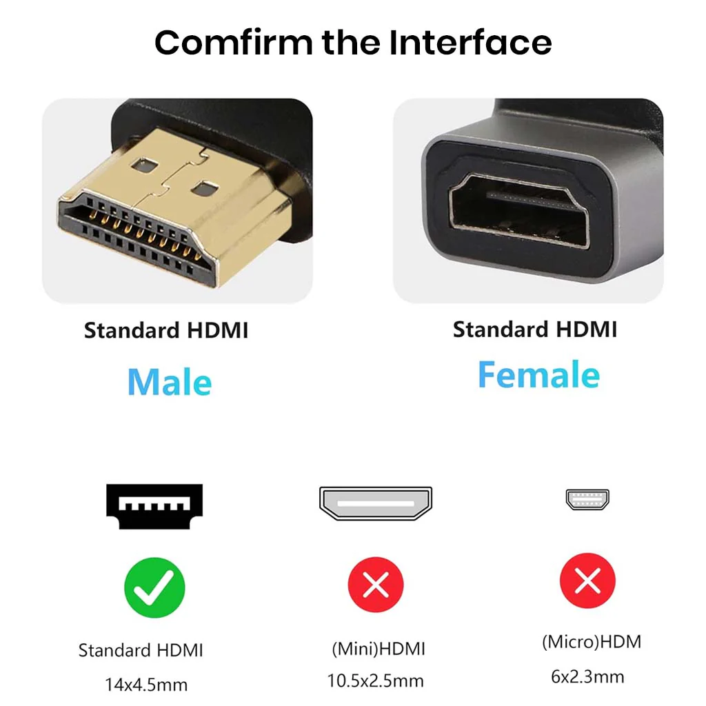 TECPHILE - 4K HDMI Male to HDMI Female 90° Right Angle Adapter - Image 6