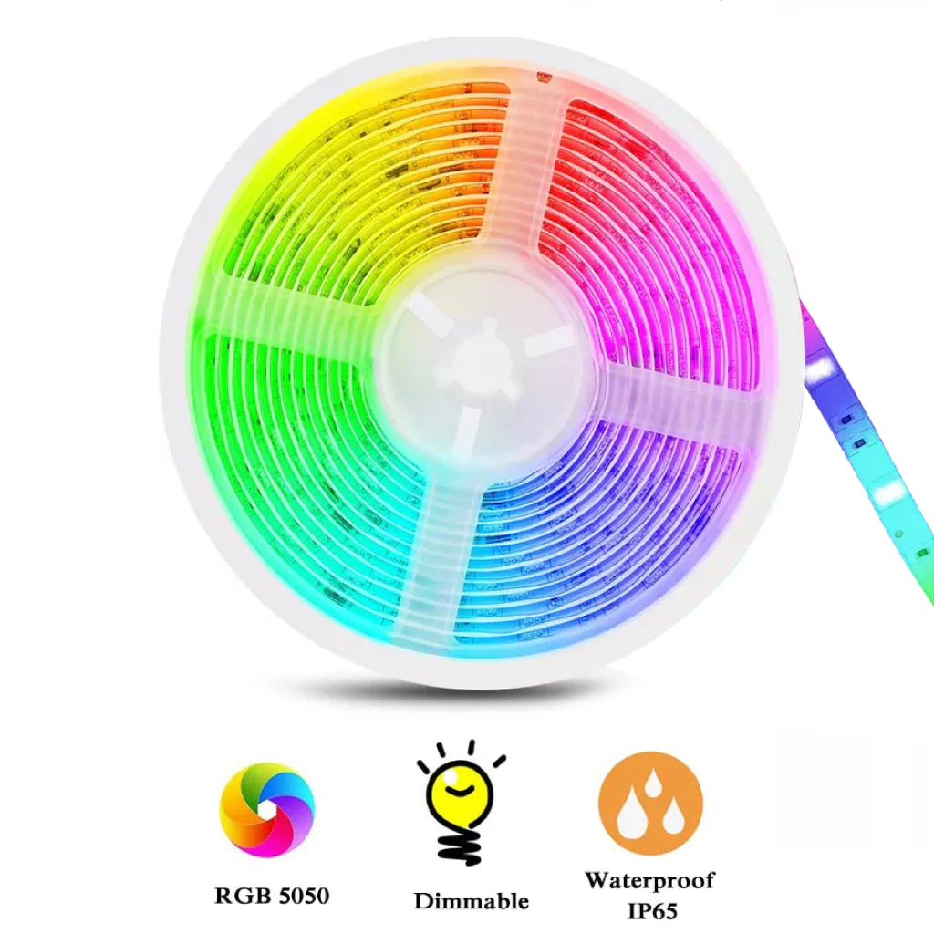 TECPHILE - 5050 60L RGB Smart LED Strip Light with Controller - Image 5