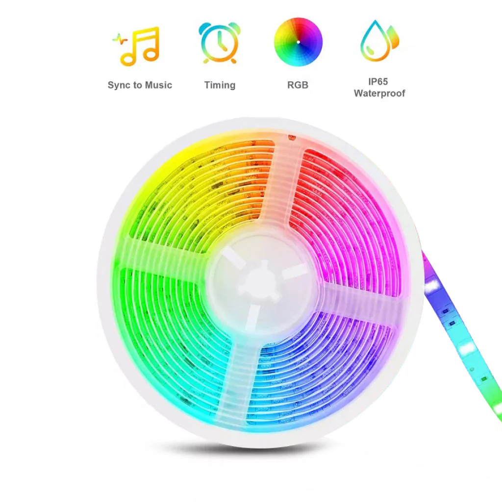 TECPHILE - 5050 60L RGB Smart LED Strip Light with Controller - Image 9