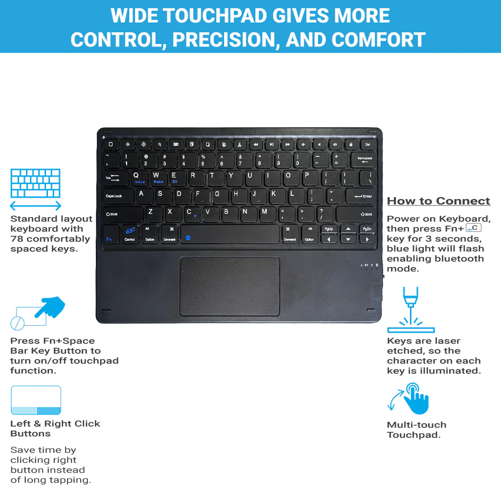 TECPHILE - 632T Wireless Keyboard - Image 3