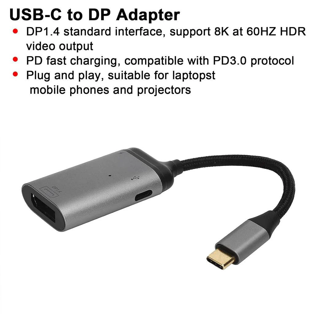 TECPHILE 8K@60Hz PD Type-C to DP Converter - Image 11