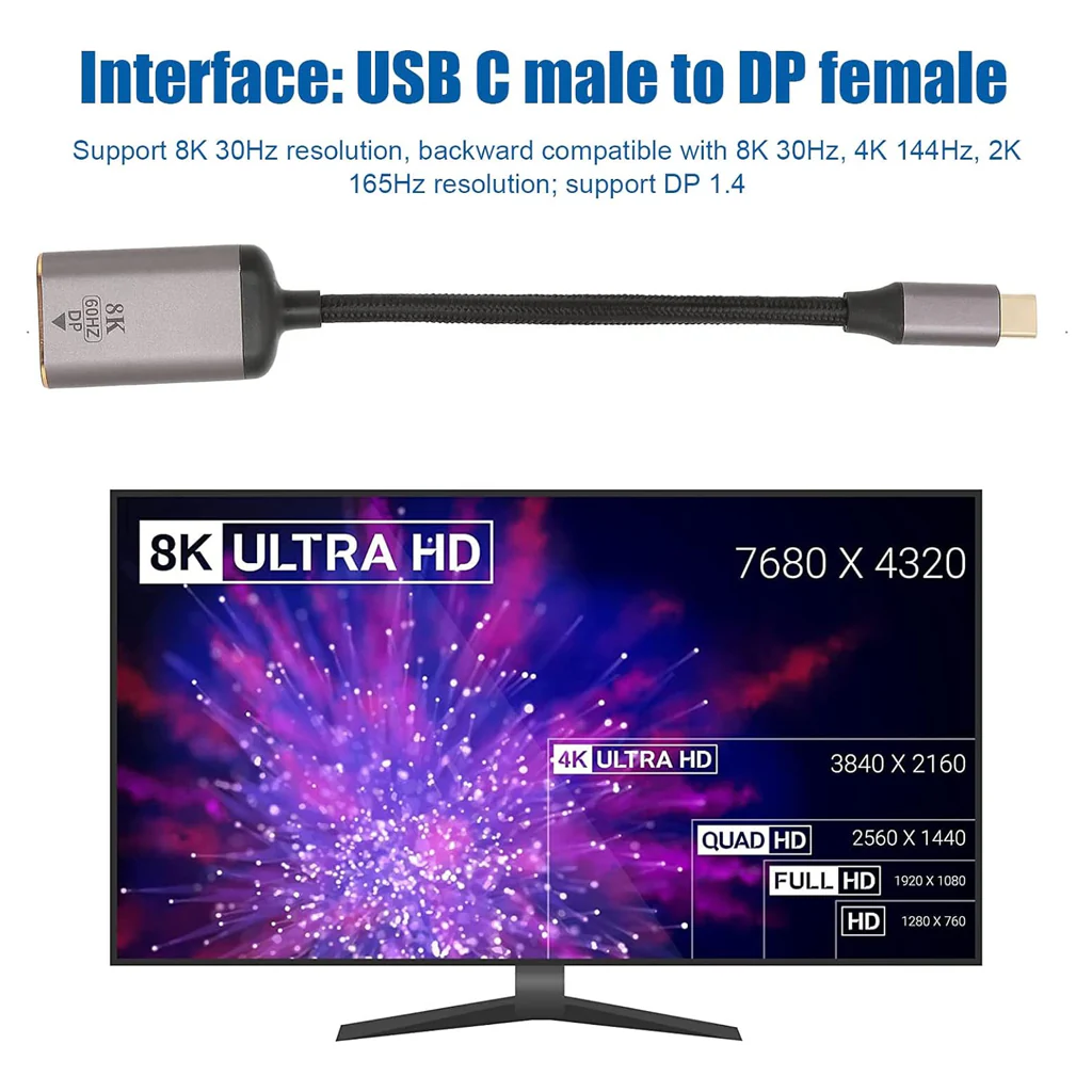 TECPHILE - 8K@60Hz DP to Type-C Portable Converter - Image 7