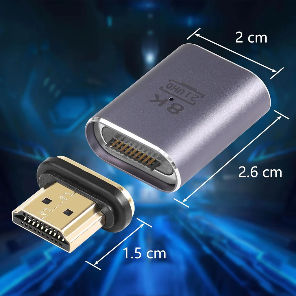 TECPHILE 8K Magnetic 2.1 HDMI Adapter Connector - Image 4