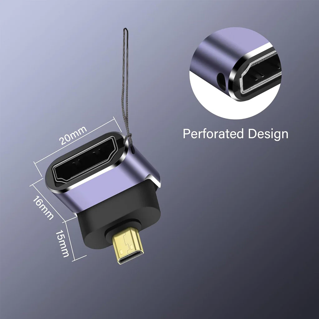 TECPHILE- 8K Micro HDMI to HDMI L-Shaped Adapter - Image 4