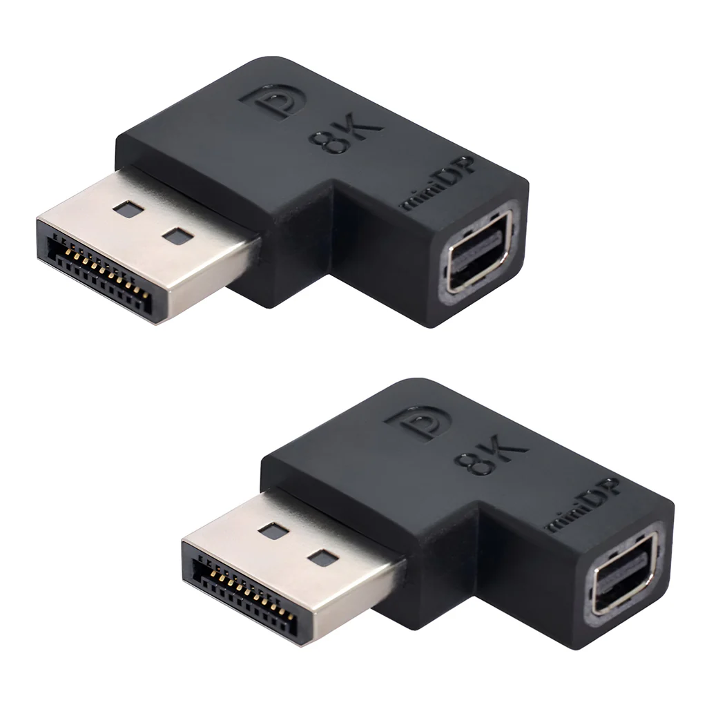 TECPHILE-  8K Mini DisplayPort Female to DisplayPort Male Adapter 90° Angled - Image 11