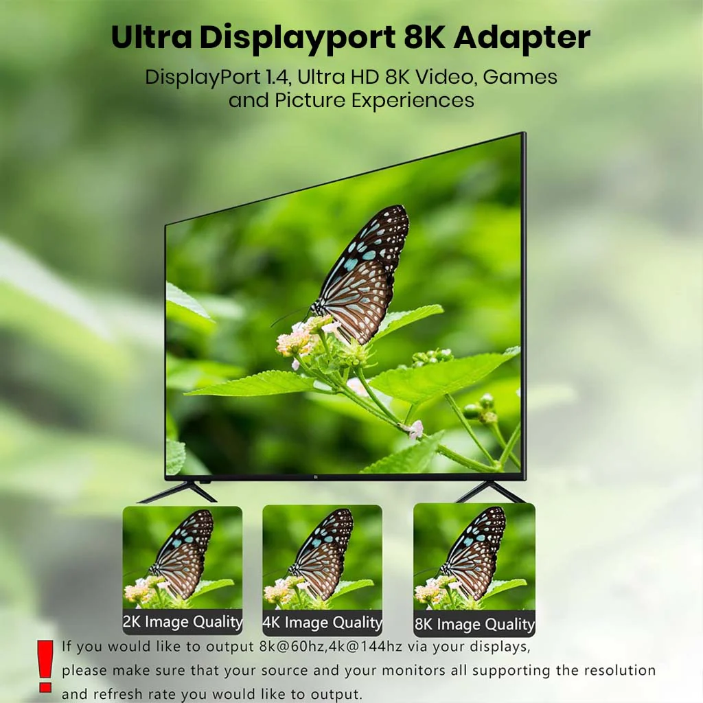 TECPHILE-  8K Mini DisplayPort Female to DisplayPort Male Adapter 90° Angled - Image 5