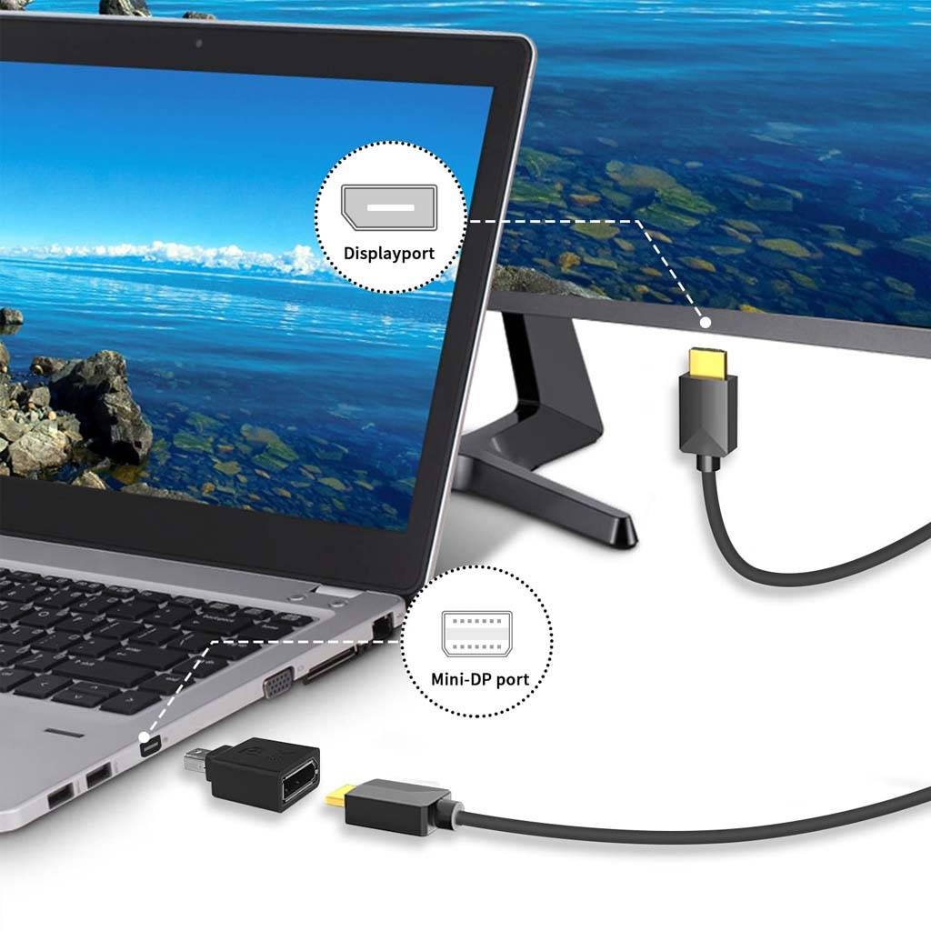 TECPHILE - 8K Mini DP 1.4 Male to DisplayPort Female Adapter - Image 6