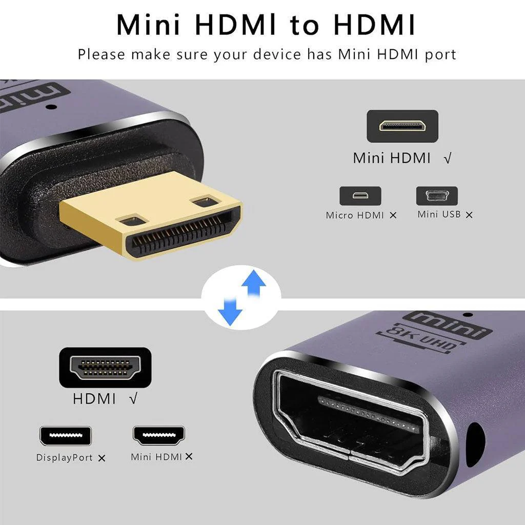 TECPHILE- 8K Mini HDMI to HDMI Adapter - Image 2