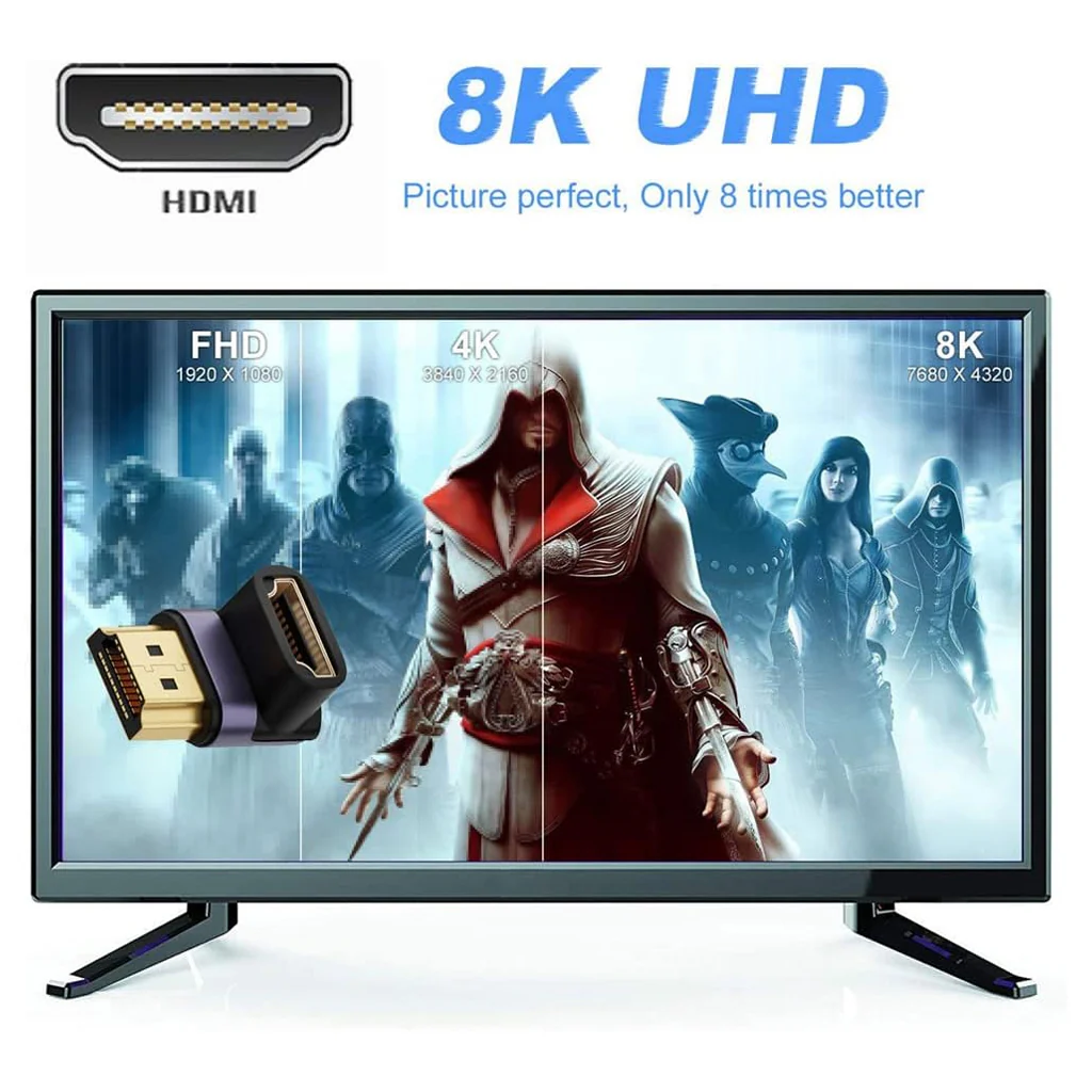 TECPHILE - 8K UHD HDMI 2.1 Adapter L Shaped Adaptor - Image 3