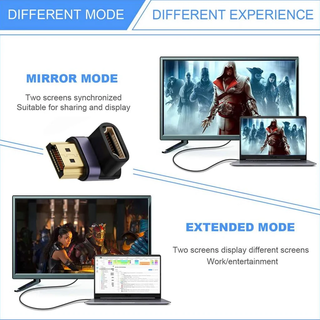 TECPHILE - 8K UHD HDMI 2.1 Adapter L Shaped Adaptor - Image 7