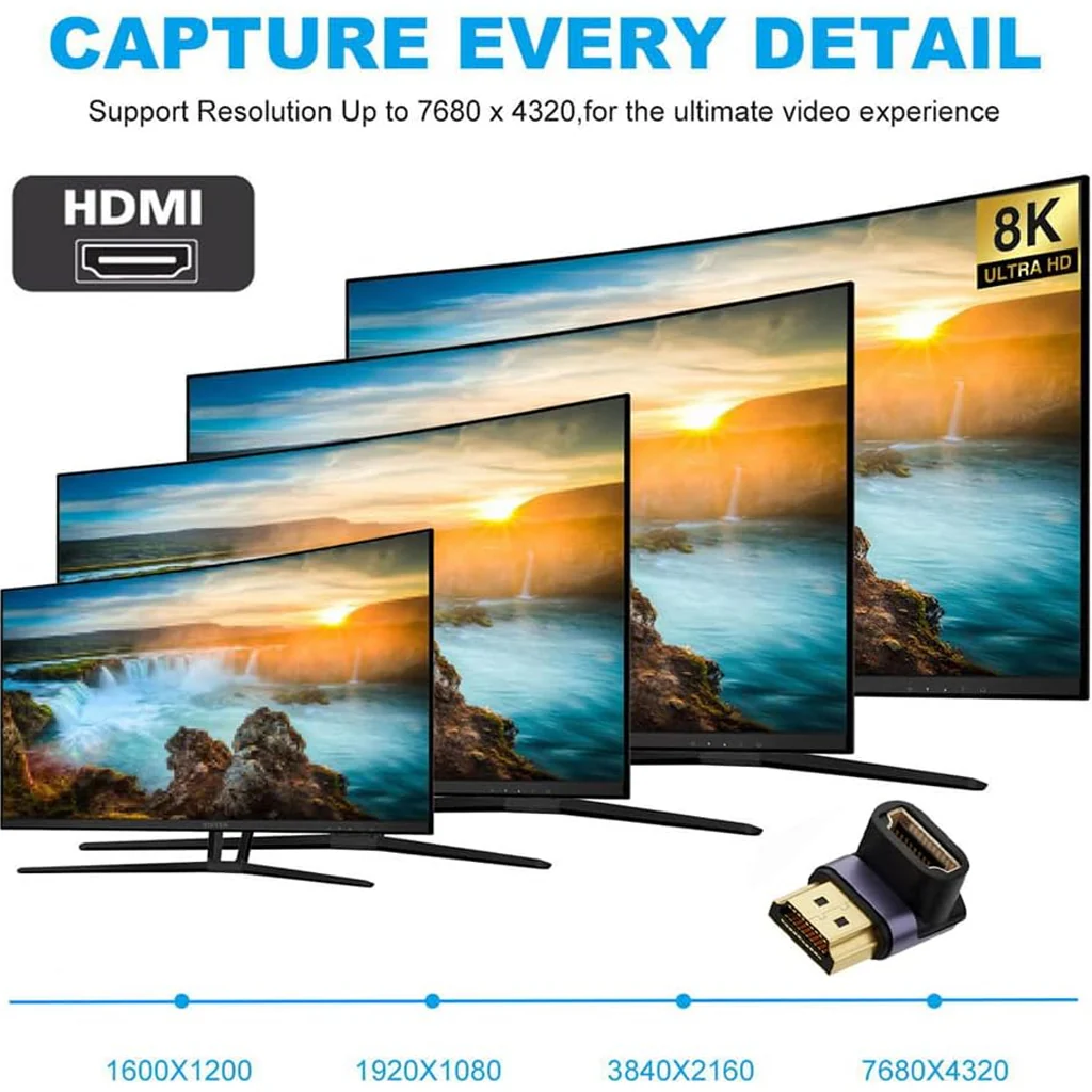 TECPHILE - 8K UHD HDMI 2.1 Adapter L Shaped Adaptor - Image 9