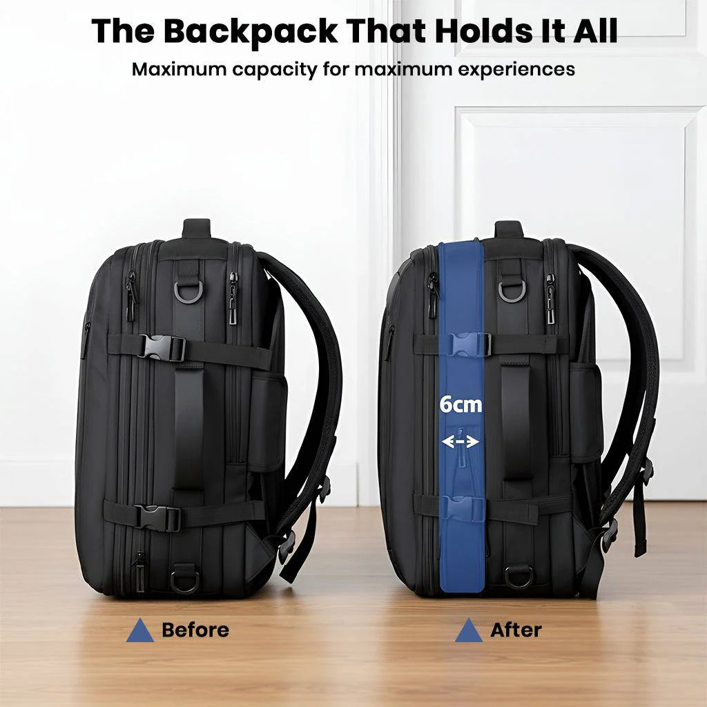 TECPHILE – Airbag Vacuum Backpack 36-55L Expandable Laptop Bag - Image 3