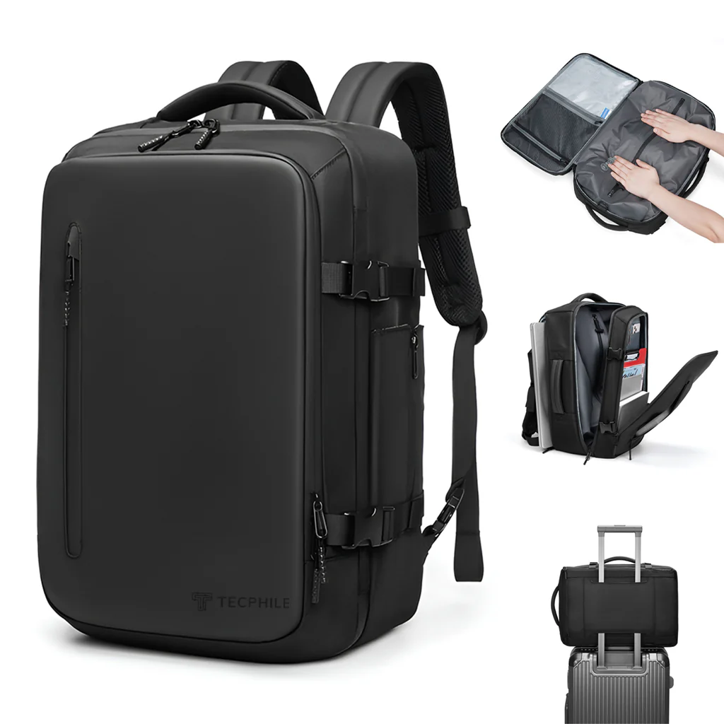 TECPHILE – AirFlex 35L Vacuum Backpack for Travelling fit for 16” Laptop Bag