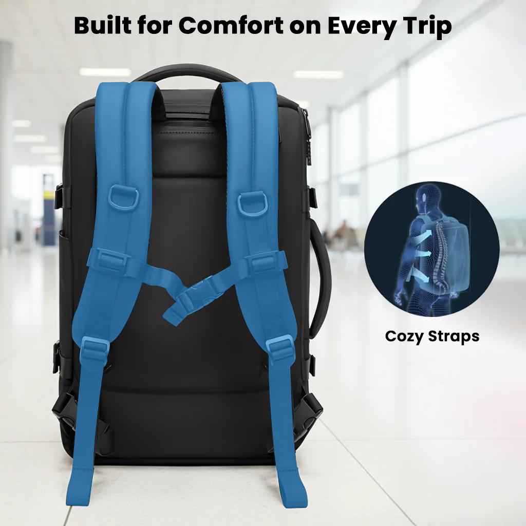 TECPHILE – AirFlex 35L Vacuum Backpack for Travelling fit for 16” Laptop Bag - Image 4