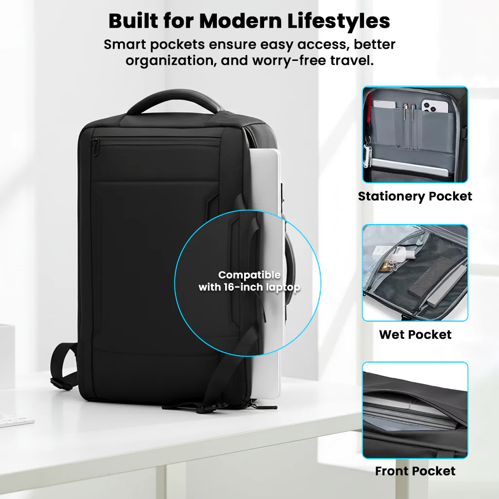 TECPHILE – AirFlex 35L Vacuum Backpack for Travelling fit for 16” Laptop Bag - Image 5