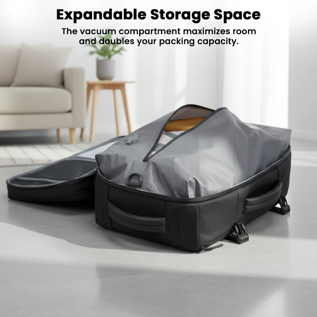 TECPHILE – AirFlex 35L Vacuum Backpack for Travelling fit for 16” Laptop Bag - Image 9