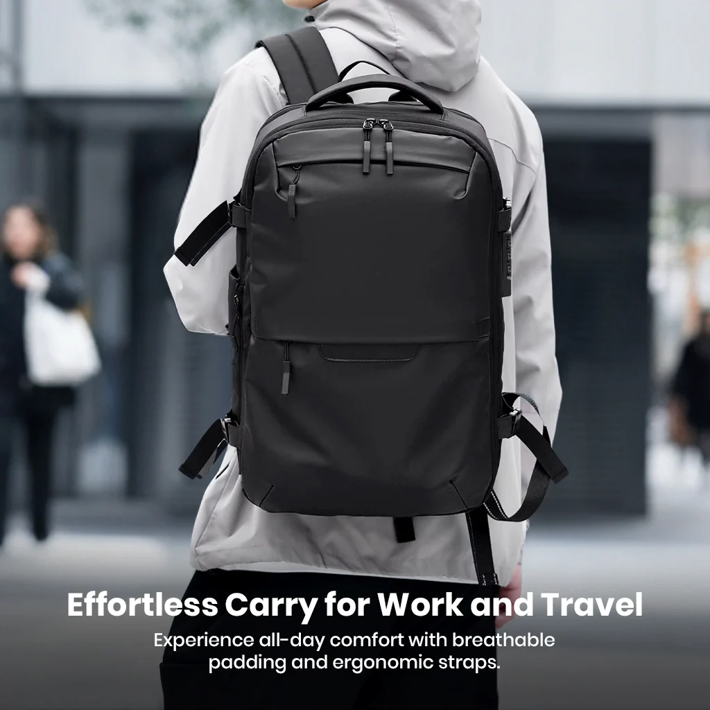 TECPHILE – AirVolt Vacuum Backpack Travel Laptop Bag 55L Expandable - Image 11
