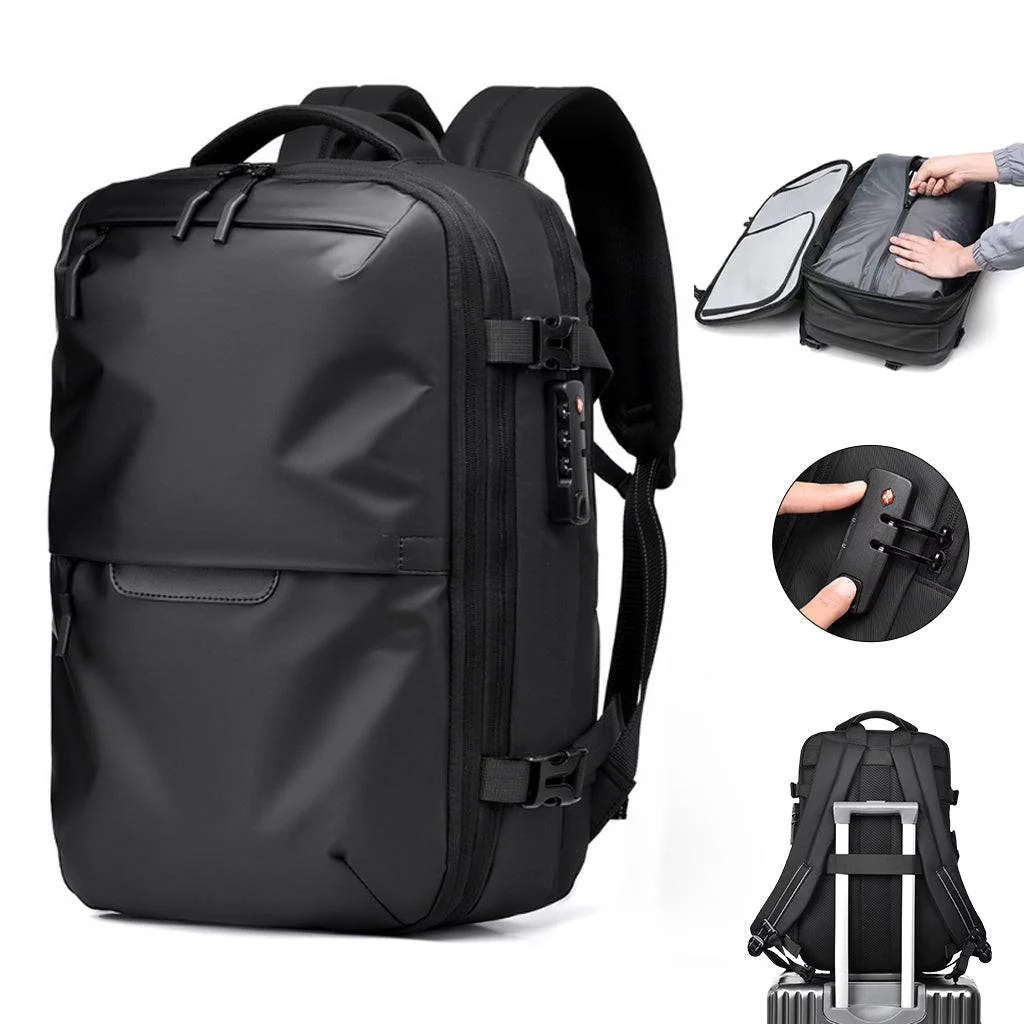 TECPHILE – AirVolt Vacuum Backpack Travel Laptop Bag 55L Expandable - Image 2