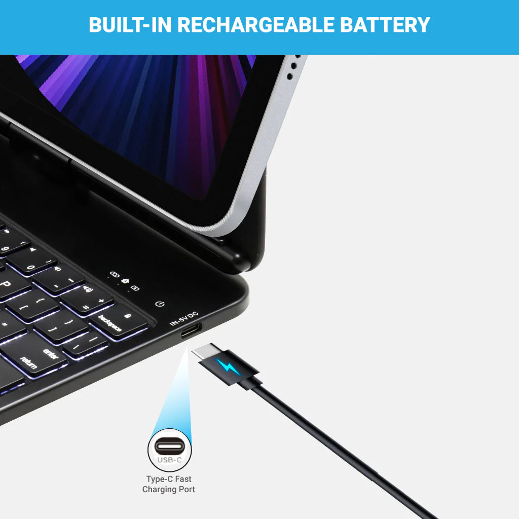 TECPHILE - AP11 Wireless Magnetic Keyboard Case For iPad - Image 5