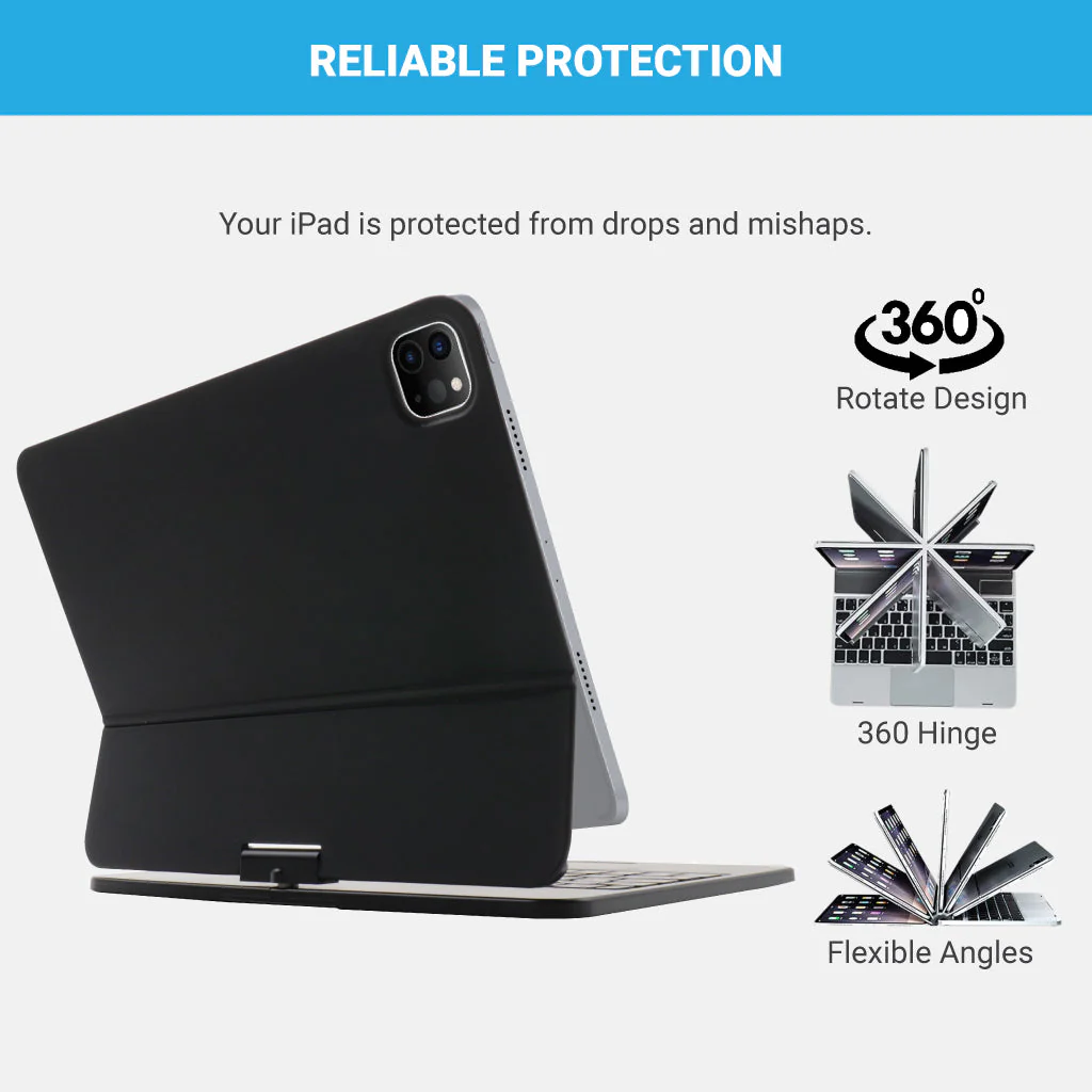 TECPHILE - AP11 Wireless Magnetic Keyboard Case For iPad - Image 7