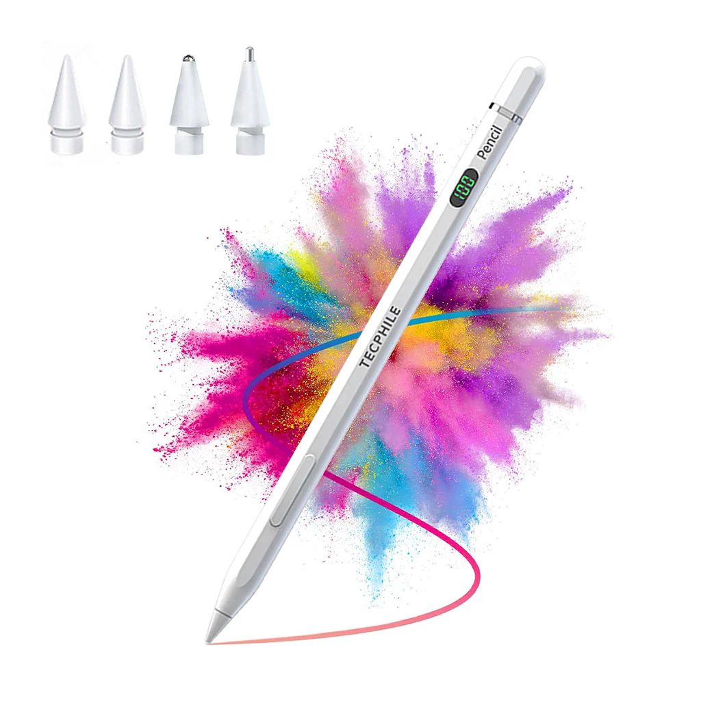 TECPHILE BP26 iPad Pencil with LED Display, Palm Rejection & Tilt Sensitivity