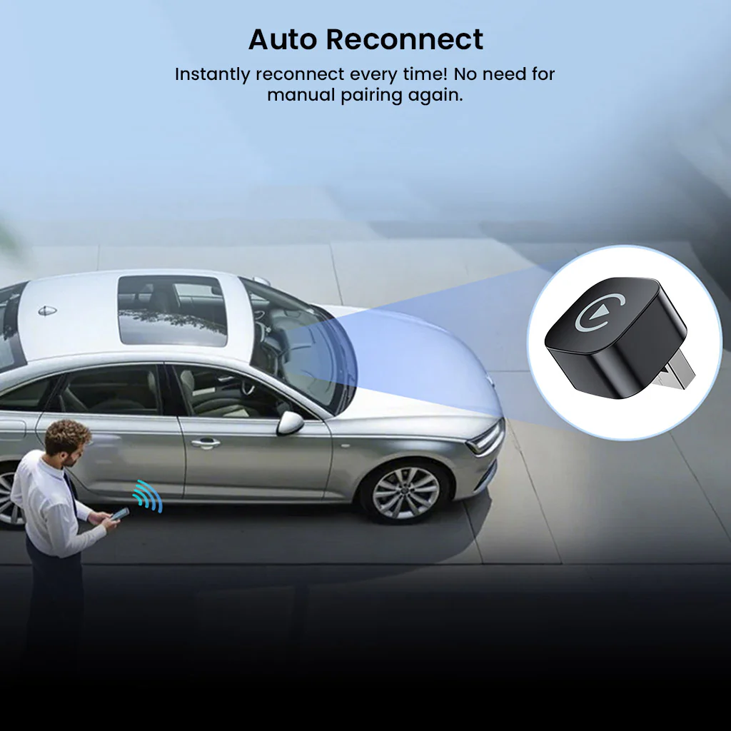 TECPHILE CarDock Wired to Wireless CarPlay & Android Auto USB Adapter - Image 6