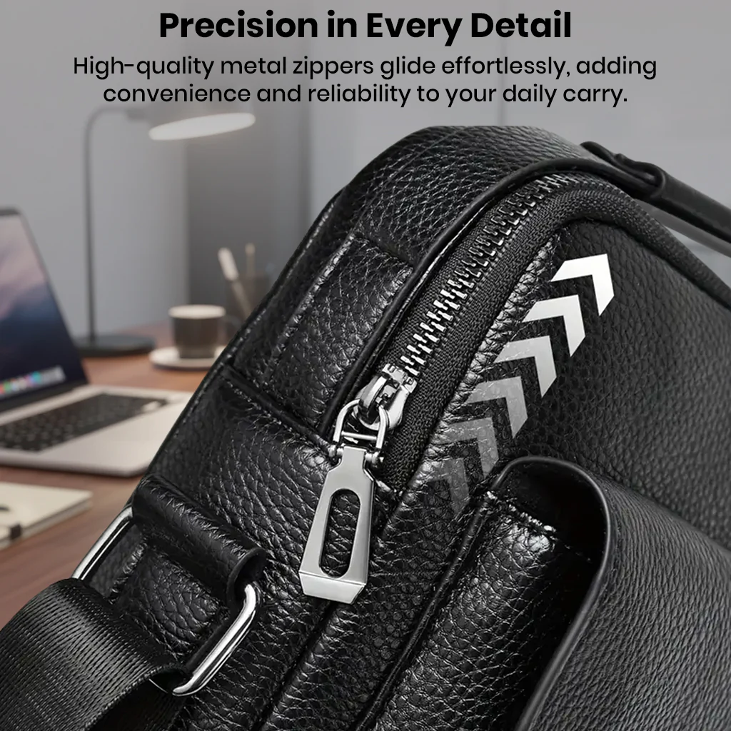 TECPHILE - D507 PU Leather Side Sling Bag With Adjustable Straps - Image 10