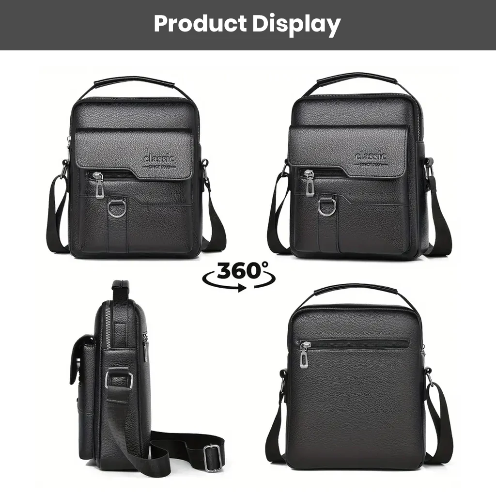 TECPHILE - D507 PU Leather Side Sling Bag With Adjustable Straps - Image 2