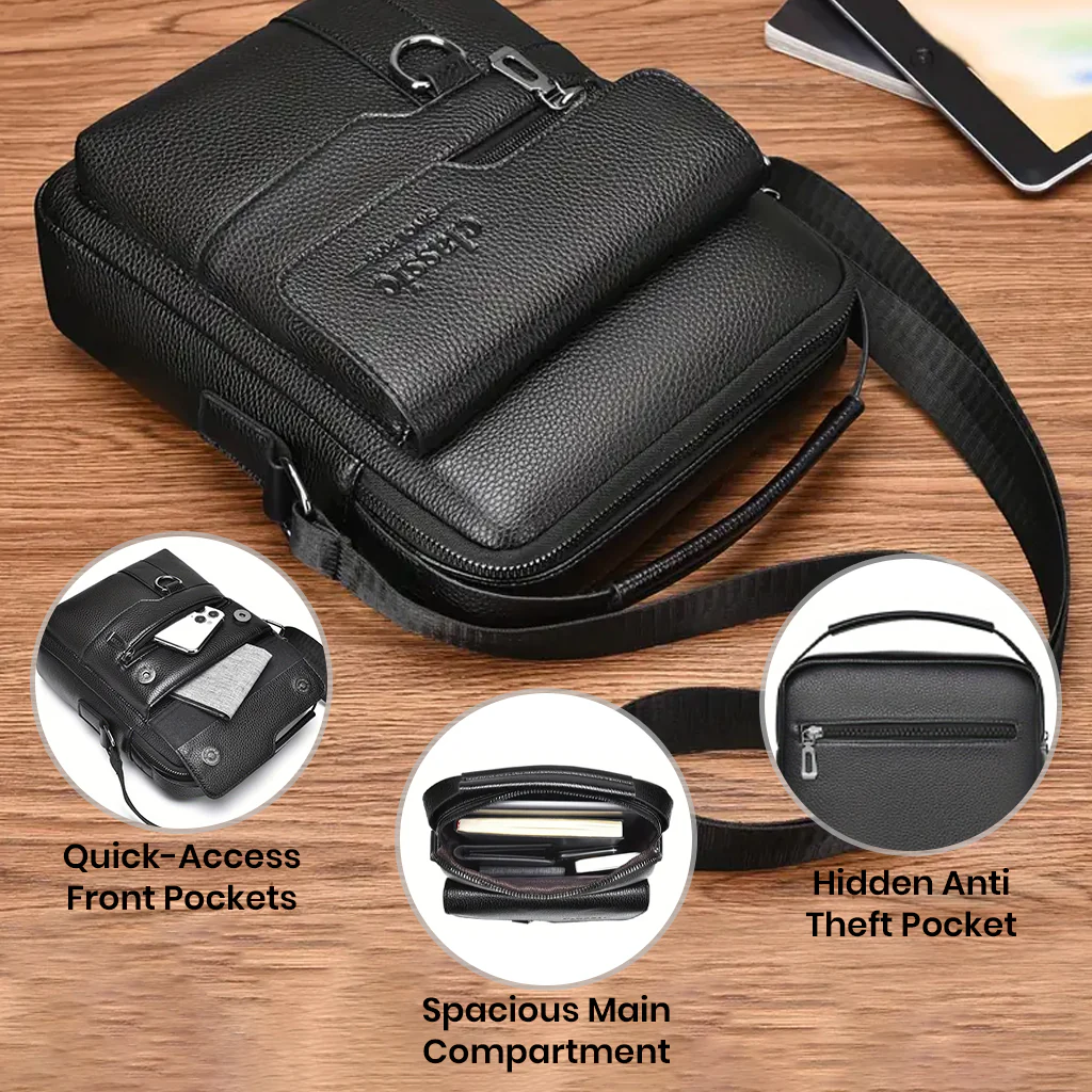 TECPHILE - D507 PU Leather Side Sling Bag With Adjustable Straps - Image 5