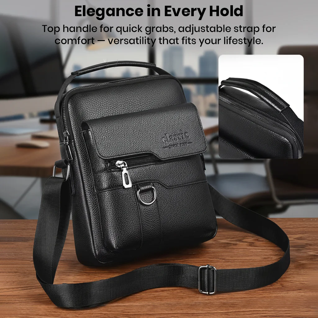 TECPHILE - D507 PU Leather Side Sling Bag With Adjustable Straps - Image 7