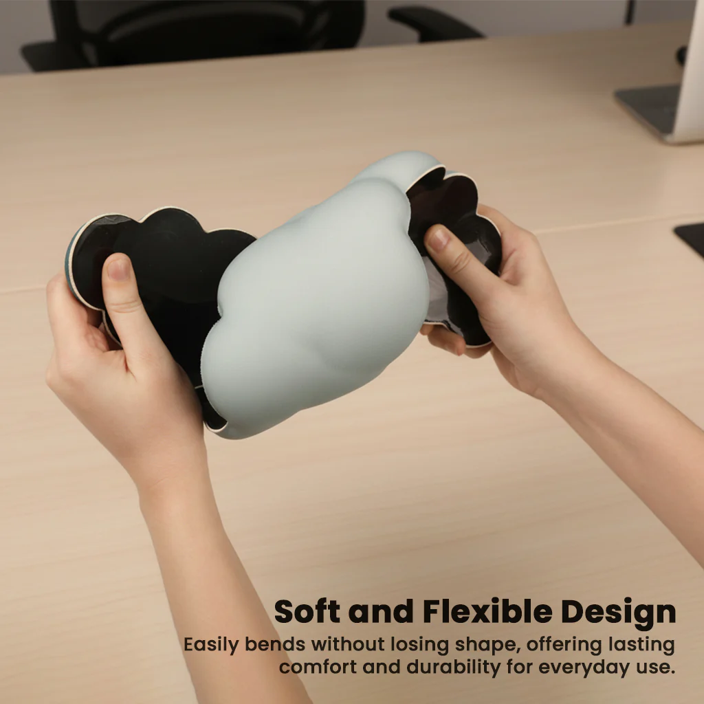 TECPHILE – Cloud Shape Ergonomic Gel Mouse Pad and Keyboard Wrist Support & Coaster Set - Image 5