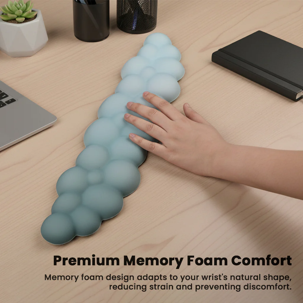 TECPHILE – Cloud Shape Ergonomic Gel Mouse Pad and Keyboard Wrist Support & Coaster Set - Image 9