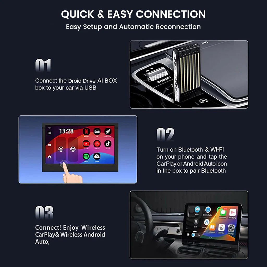 TECPHILE - DroidDrive Android 13 AI Box with Wireless CarPlay & Android Auto - Image 6
