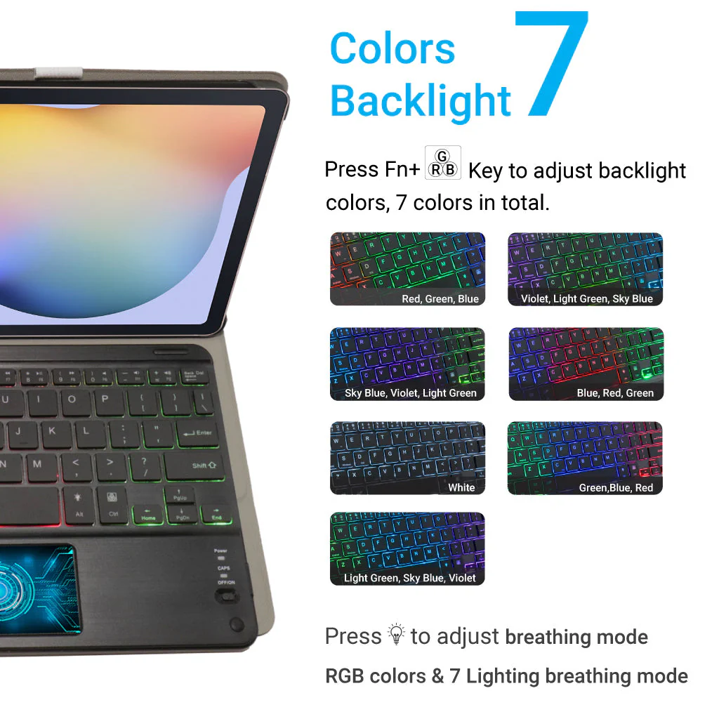 TECPHILE DY-P610T Wireless Keyboard Case for Samsung S6 Lite - Image 2