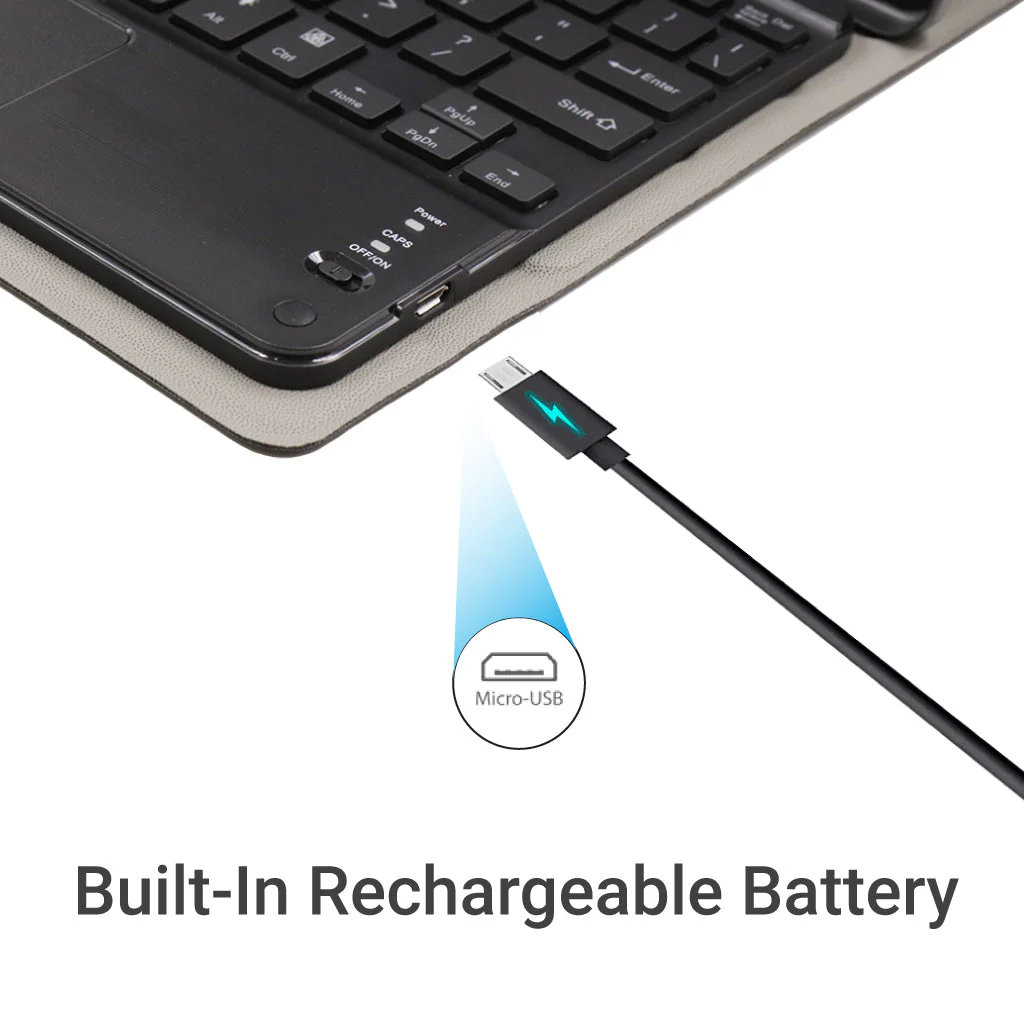 TECPHILE DY-P610T Wireless Keyboard Case for Samsung S6 Lite - Image 4