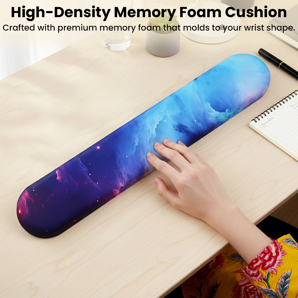 TECPHILE – Ergonomic Gel Mouse Pad, Keyboard Wrist Support, Coaster & Desk Mat Set Galaxy Design - Image 5