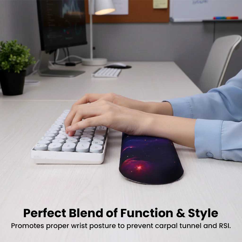 TECPHILE – Ergonomic Gel Mouse Pad, Keyboard Wrist Support, Coaster & Desk Mat Set Galaxy Design - Image 8