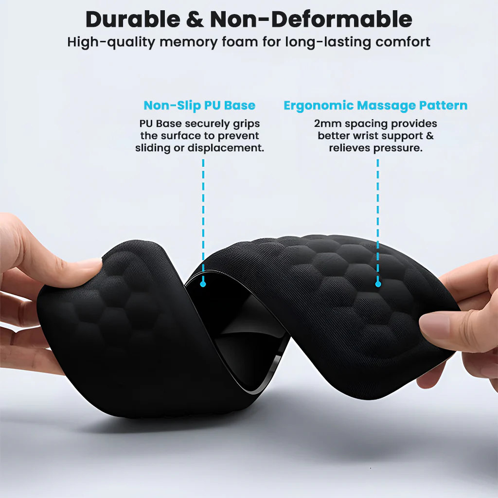 TECPHILE - Set of 2 Memory Foam Keyboard and Mouse Wrist Rest - Image 2