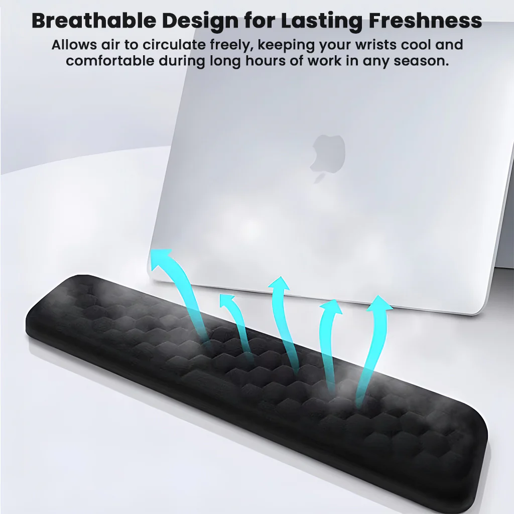 TECPHILE - Set of 2 Memory Foam Keyboard and Mouse Wrist Rest - Image 6