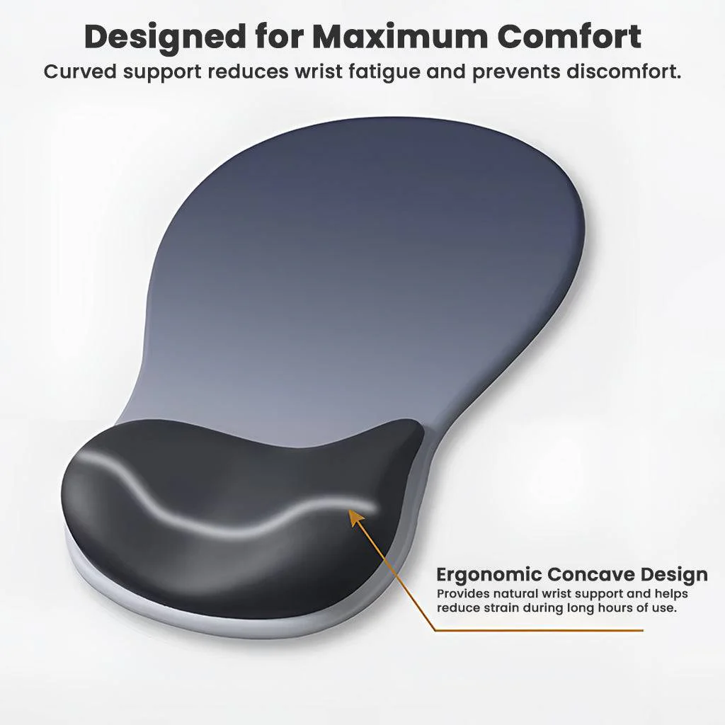 Silicone Gel Mouse Pad with Wrist Rest, Non-Slip Base - Image 10